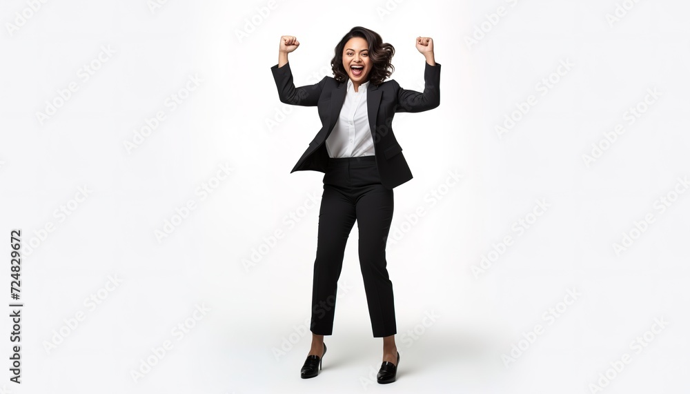 woman rejoicing looking happy and celebrating victory woman rejoicing looking happy and celebrating victory