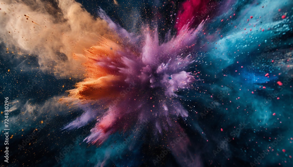 Coloured powder explosion. Abstract closeup dust. Coloured powder explosion. Abstract closeup dust.
