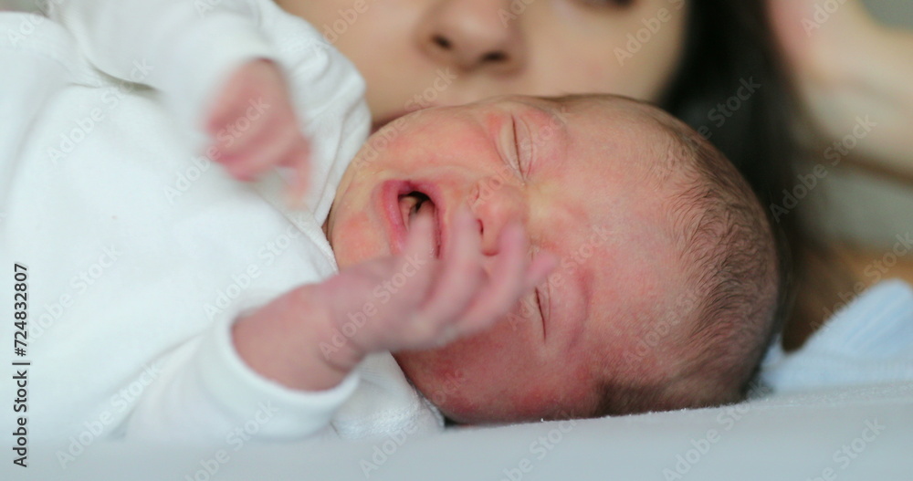 Newborn baby infant sleeping in bed Newborn baby infant sleeping in bed