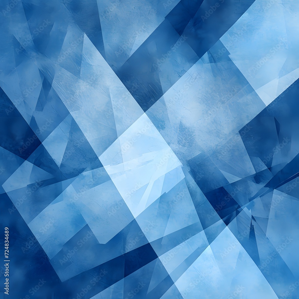 modern abstract blue background design with layers of textured white transparent material in triangle shapes in random geometric pattern modern abstract blue background design with layers of textured white transparent material in triangle shapes in random geometric pattern