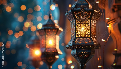 Ramadan Lantern decoration background.