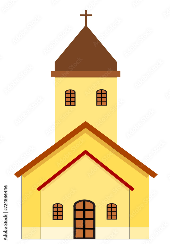 image of a church with yellow walls image of a church with yellow walls