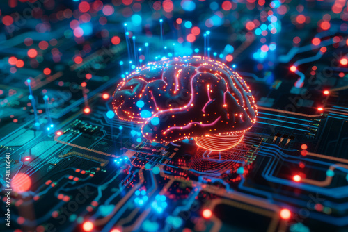 Neural and electronic cyber brain in a quantum computer system, artificial intelligence technology and machine learning.