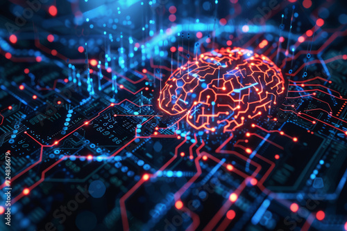 Neural and electronic cyber brain in a quantum computer system, artificial intelligence technology and machine learning.