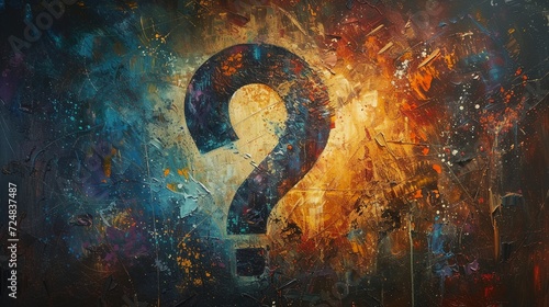 a question mark on a wall
