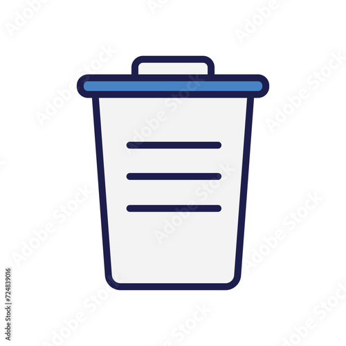 bin icon with white background vector stock illustration