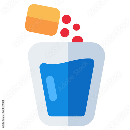 Conceptual flat design icon of open sachet 