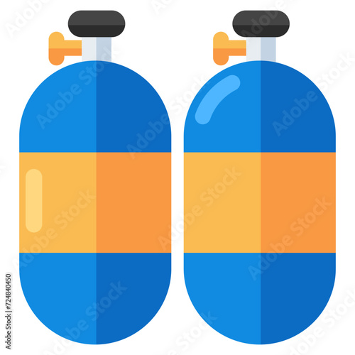 Trendy vector design of oxygen cylinder