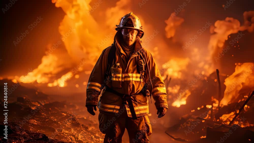 Fire fighter working at dangerous area abstract background. Generative ai. Fire fighter working at dangerous area abstract background. Generative ai.