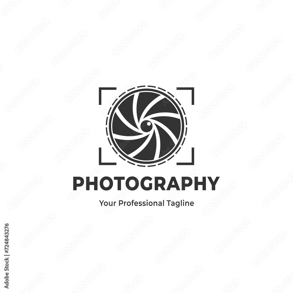 Fototapeta premium A photography logo is perfect for your business logo or field of work in the realm of professional photographers, photo studios, and the like