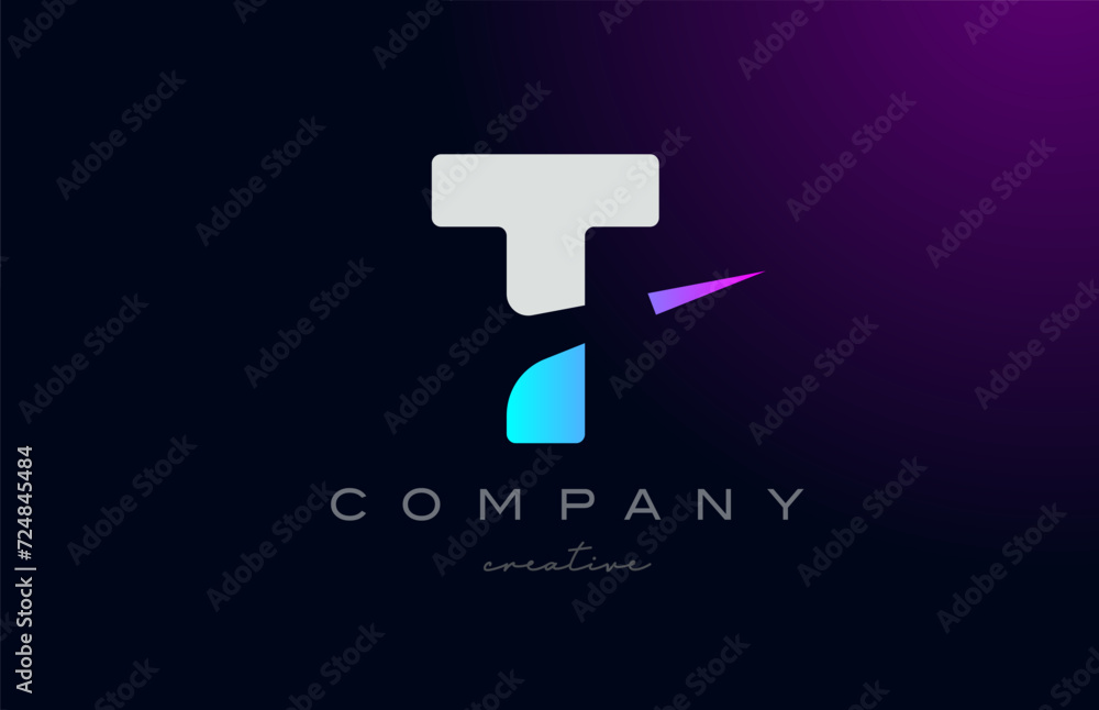 pink blue T letter vector logo icon design illustration. Creative cut arrow template for a business or company pink blue T letter vector logo icon design illustration. Creative cut arrow template for a business or company