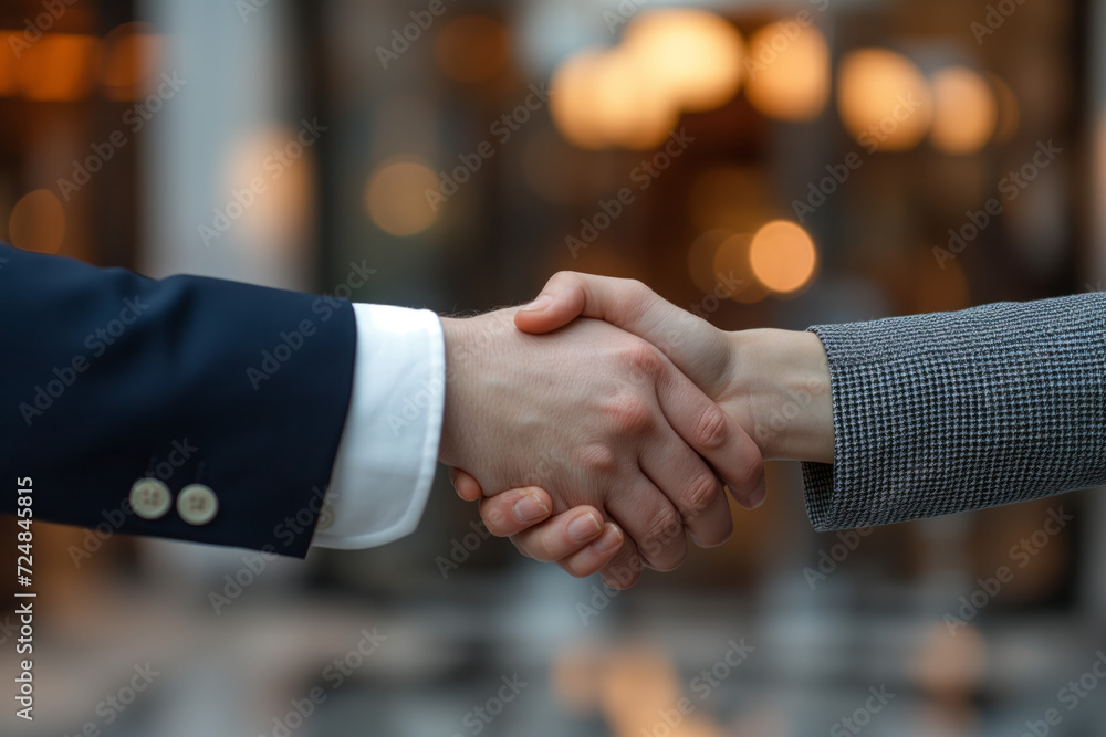 Confident Business Handshake Sealing a Deal