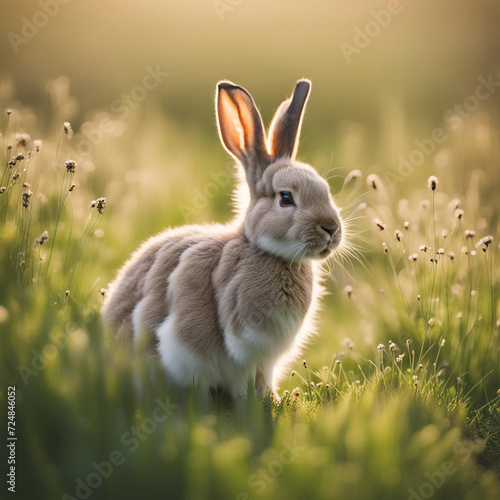 Kaninchen in Graslandschaften photo