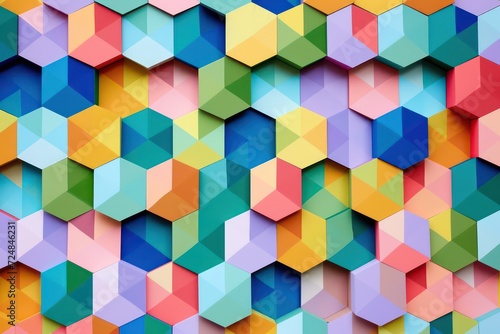 colorful cubes form a symmetrical pattern