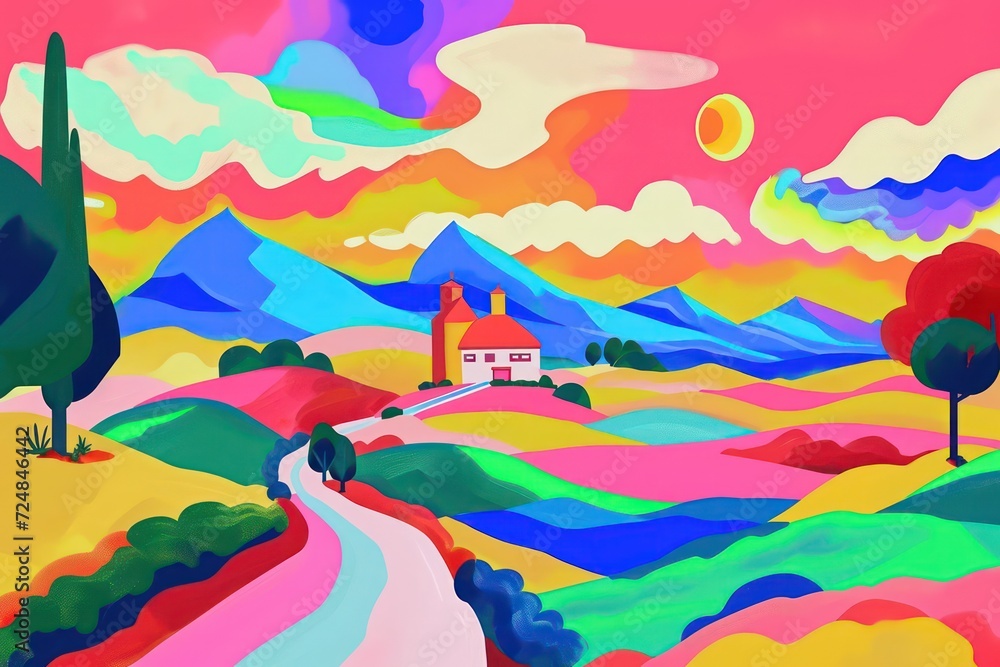 colorful scenery in a colorful landscape