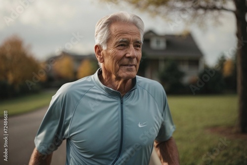Senior Man Embracing Active Living: Going for a Run and Nurturing a Healthy Lifestyle for Longevity