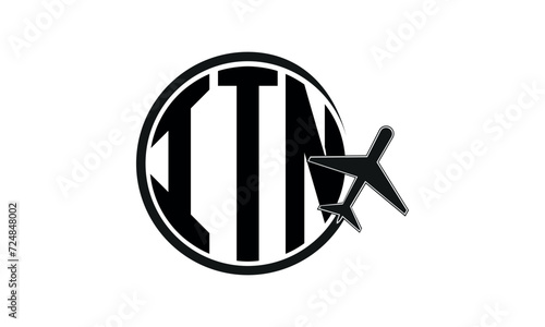 ITN three initial letter circle tour & travel agency logo design vector template. hajj Umrah agency, abstract, wordmark, business, monogram, minimalist, brand, company, flat, tourism agency, tourist