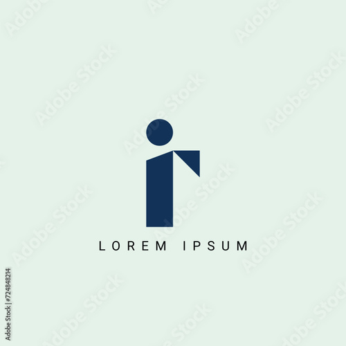 Alphabet ir or ri illustration monogram vector logo template