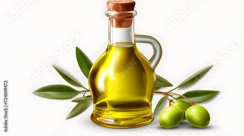 Olive oil set. Glass bottle of olive oil with olives. A drop of olive oil close-up. Isolated on a transparent background. 
