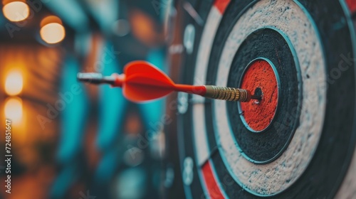 set goals for work. dart aiming at the target center business. goal, aiming marketing target metaphor, Succeed dart board, defines objectives, success investment ideas, winner, Generate by AI