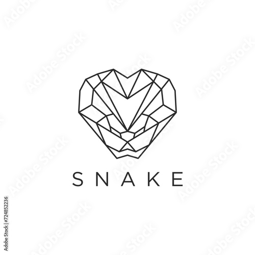 Snake line logo icon vector
