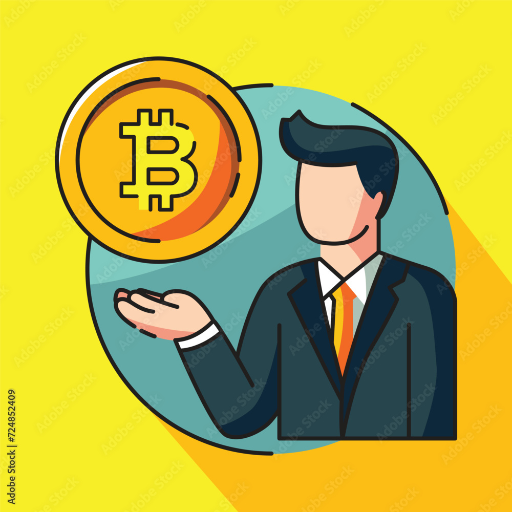 people and bitcoin chart, bitcoin elements flat design vector illustration people and bitcoin chart, bitcoin elements flat design vector illustration