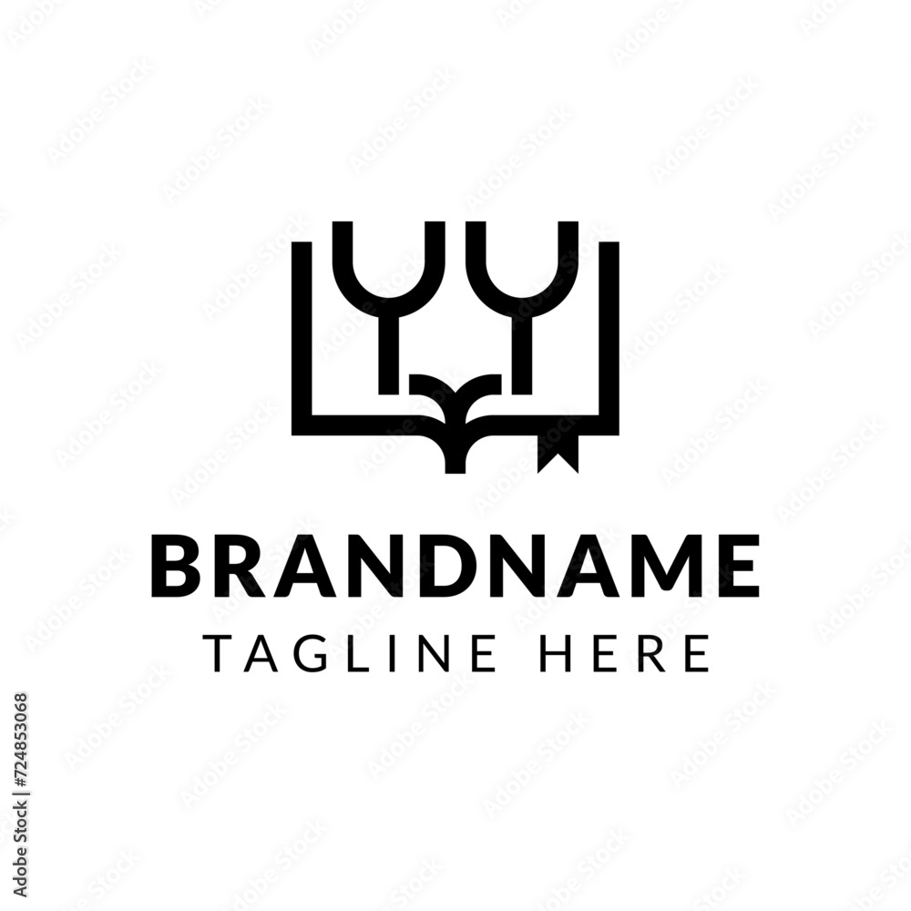 Letters YY Book Logo, suitable for business related to book with YY initials Letters YY Book Logo, suitable for business related to book with YY initials