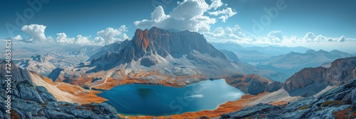 Alpine Oasis: Majestic Mountain Lake in a Valley of Gold
