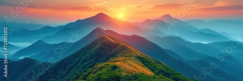 Sunrise Majesty: A New Dawn Over Misty Mountains
