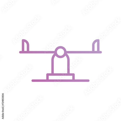 teeter tooter icon with white background vector stock illustration