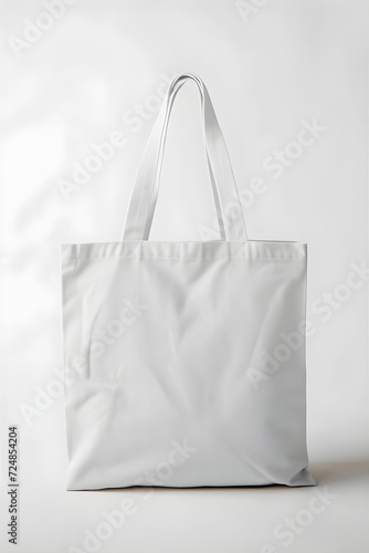 White empty tote bag. Shoper mock up. Good for textile design and print. photo