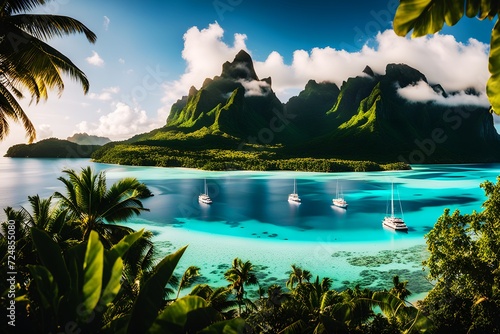 An Impressive Breathtaking Beauty of Bora-bora in The French Polynesia (PNG 6912x4608)