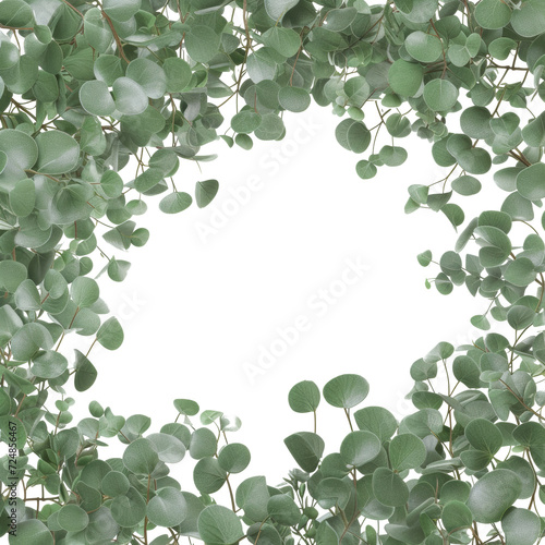 Circle of Green Leaves on a Isolated on Transparent Background