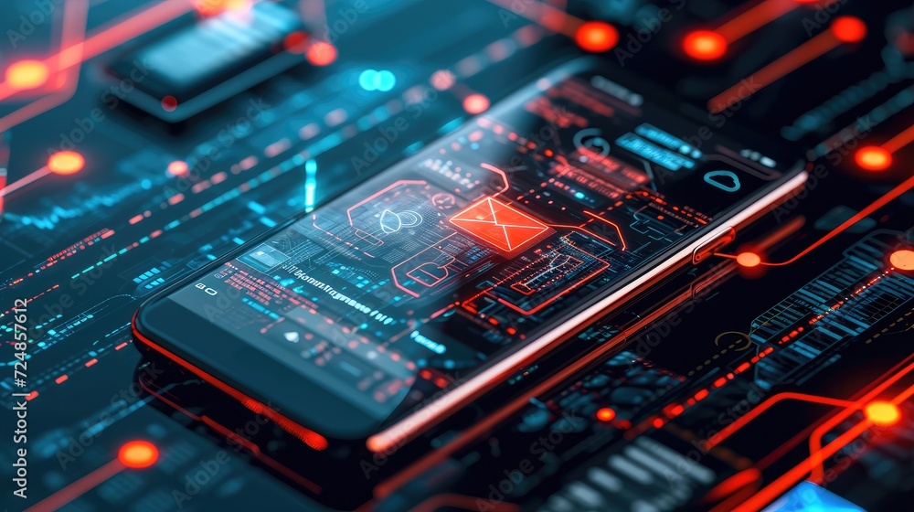 Explore the world of cyber threats through this infographic, where a smartphone screen portrays a hacking attempt, underscoring the significance of safeguarding your digital life Explore the world of cyber threats through this infographic, where a smartphone screen portrays a hacking attempt, underscoring the significance of safeguarding your digital life