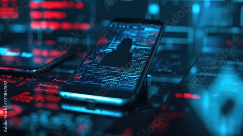 Explore the world of cyber threats through this infographic, where a smartphone screen portrays a hacking attempt, underscoring the significance of safeguarding your digital life