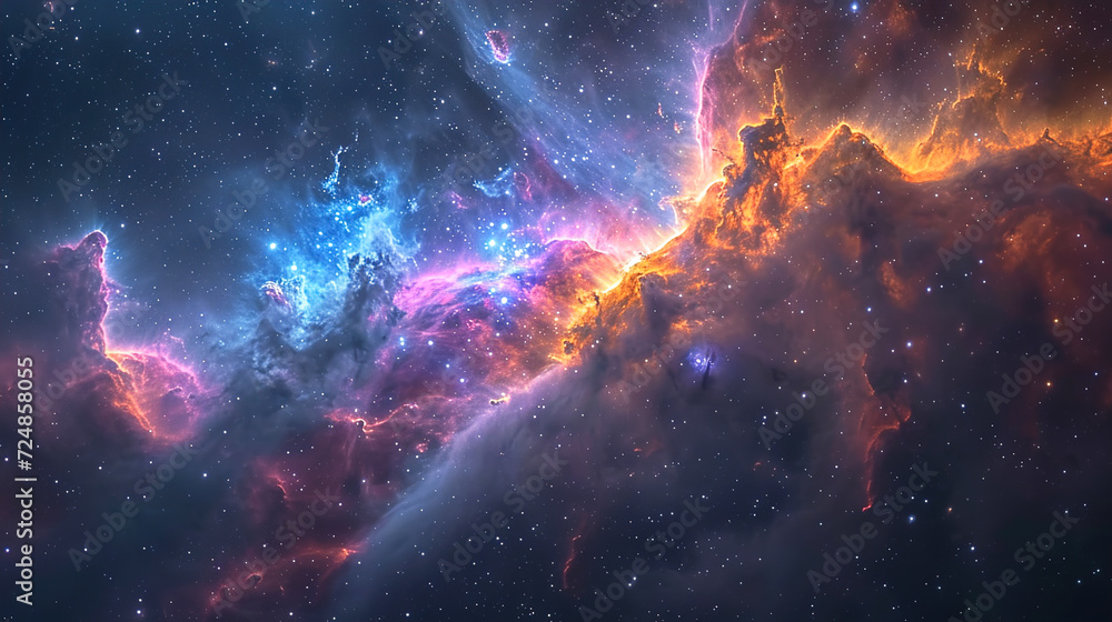 Cosmic Marvel Nebula and Galaxies in Space Background