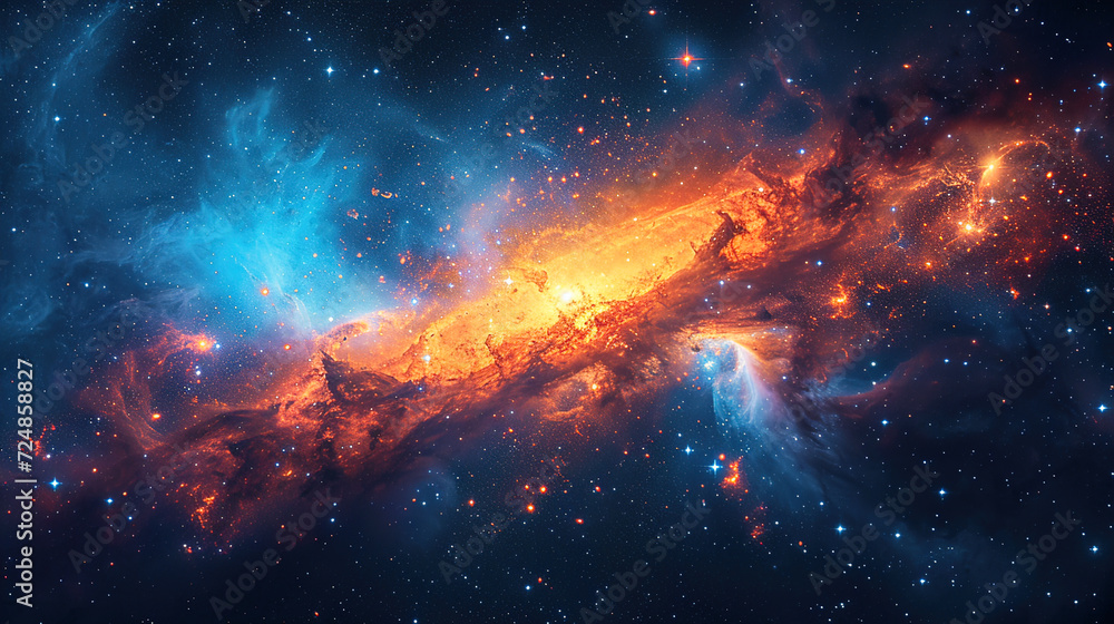 Cosmic Marvel Nebula and Galaxies in Space Background