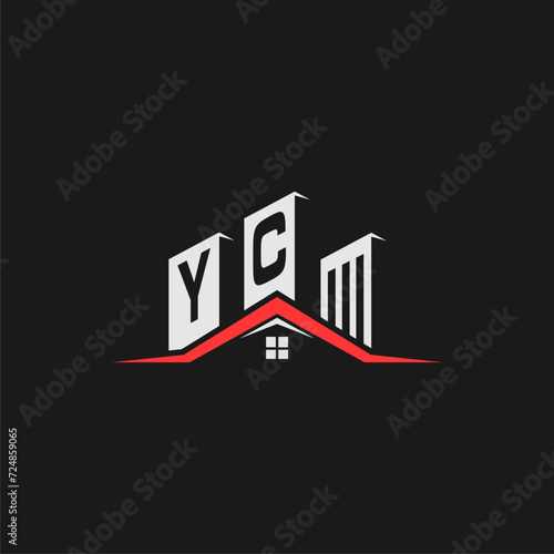 YC Initial Construction Real Estate Home Logo Design Vector photo