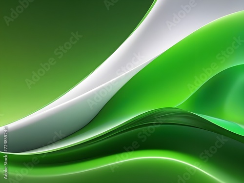 Photo abstract smooth green color wave background 