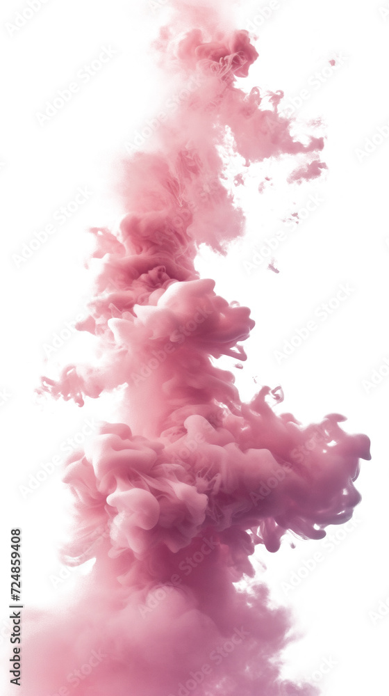 Vibrant Pink Smoke Cloud Floating in Mid-Air