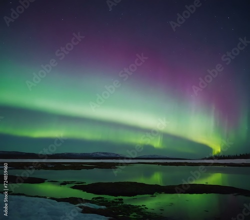 Northern lights gradient from green to violet © Hans