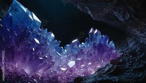 Crystal cavern gradient from amethyst to sapphire