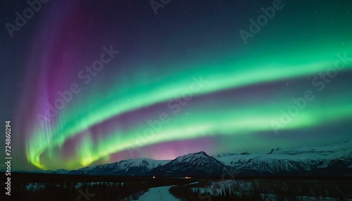 Aurora borealis gradient from emerald green to amethyst purple