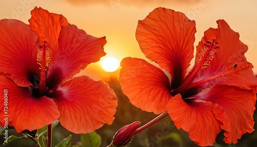 Hibiscus sunset gradient from fiery red to burnt orange