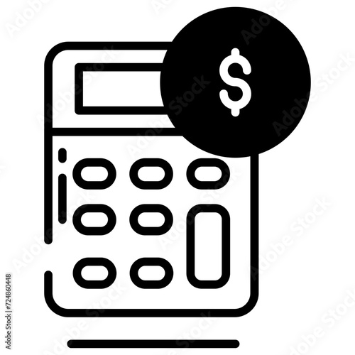 Calculate glyph and line vector illustration