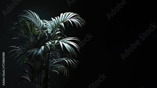 Palm tree isolated on black background