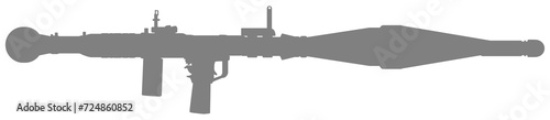 Silhouette of the Bazooka or Rocket Launcher Weapon, also known as Rocket Propelled Grenade or RPG, Flat Style, can use for Art Illustration, Pictogram, Website, Infographic or Graphic Design Element