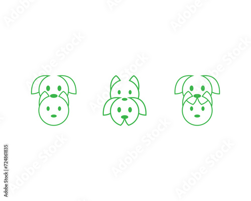 Dog and cat logo design template vector, line of pet logo design suitable for pet shop, store, cafe, business, hotel, veterinary clinic, Domestic animal vector illustration logotype, sign or symbol.