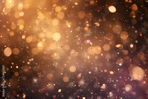 Blurred background, confetti, balls, sparkles