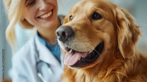 Female veterinarian who specializes in pet care This picture captures the professionalism and care of the nursing home. It emphasizes specific areas for the well-being of beloved pets. © Saowanee
